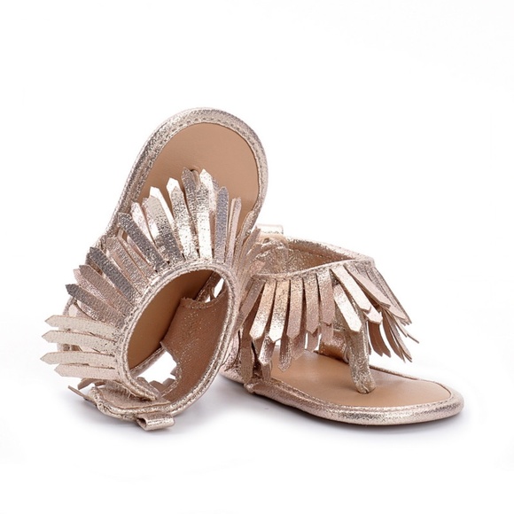 Baby Girl Fun Gold Fringe Sandal Bootie - Picture 3 of 7